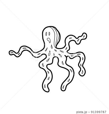 Cute jellyfish.Vector illustration in the style of a doodle 91399787