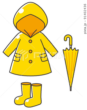 レインコートと傘と長靴 91402436