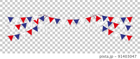 設計材料/三角旗花環矢量圖（三色，法國） 91403047