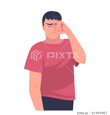 Crying Man Character Weeping and Sobbing from Sorrow and Grief Feeling Sad and Upset Vector Illustration Crying Man Character Weeping and Sobbing from Sorrow and Grief Feeling Sad and Upset Vector Illustration 91404967