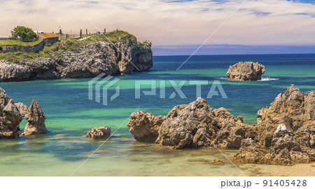 Coastline and Cliffs, Beach of Toro, Llanes, Asturias, Spain 91405428