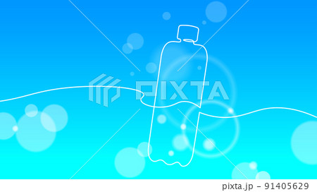 One line water bottle fitness support. Sport drink health care fitness shape clear pure drinking water. Medicine health concept vector illustration 91405629