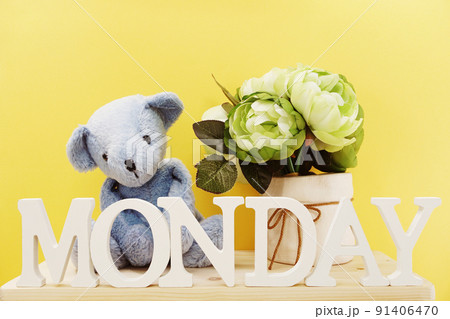 hello monday wooden letter alphabet on wooden background hello monday wooden letter alphabet on wooden background 91406470