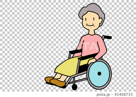 坐在輪椅上的老婦人 坐在輪椅上的老婦人 91408733