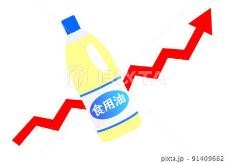 食用油の値上げを表すイラスト。 91409662