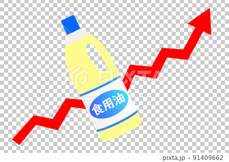 食用油の値上げを表すイラスト。 91409662
