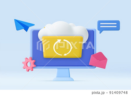 3d Cloud storage icon. 91409748