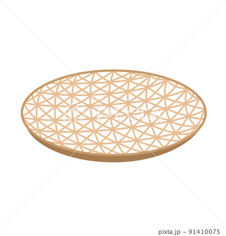 竹ざる 食品などをのせるザル のイラスト素材