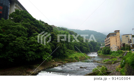 箱根湯本駅 風景 曇り 箱根湯本駅 風景 曇り 91410304