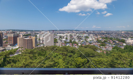 秋田 久保田城から秋田市街地を望む 91412280