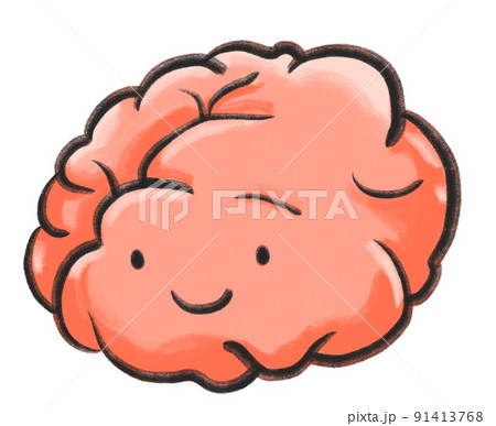 Healthy strong brain positive mind abstract hand drawn cartoon illustration 91413768