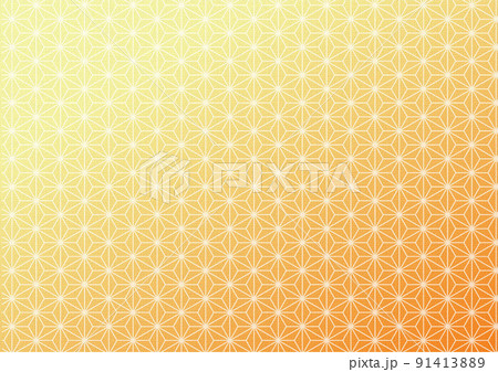 麻の葉柄グラデーションオレンジ系 壁紙風テクスチャ のイラスト素材