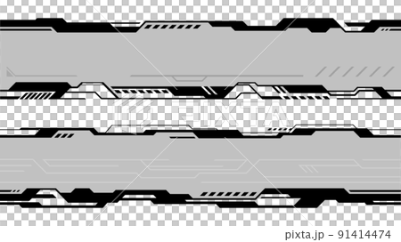 近未来なイメージ_かっこいいラインのフレーム素材 91414474