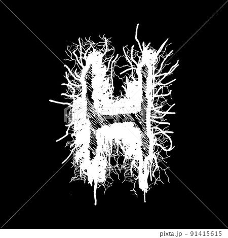 Metal music band's font.White letter with smudges on black background. Metal music band's font.White letter with smudges on black background. 91415615