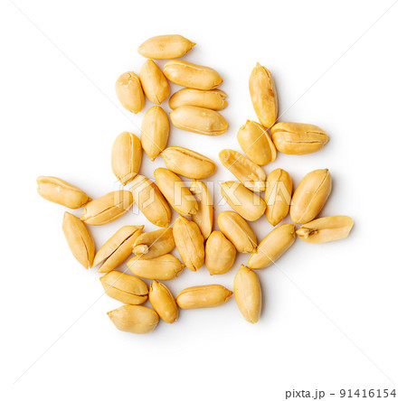 Roasted peeled peanuts isolated on white background. Roasted peeled peanuts isolated on white background. 91416154