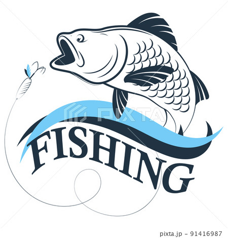 Fish on a wave jumping for bait 91416987