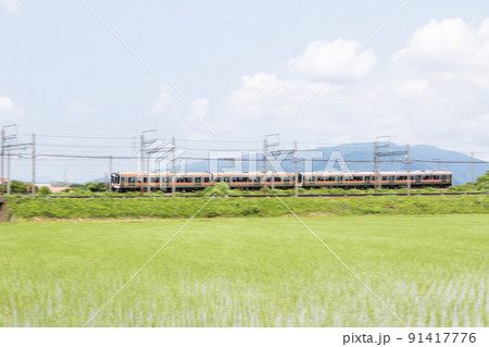 【関西本線】田園地帯を駆け抜ける快速列車 91417776