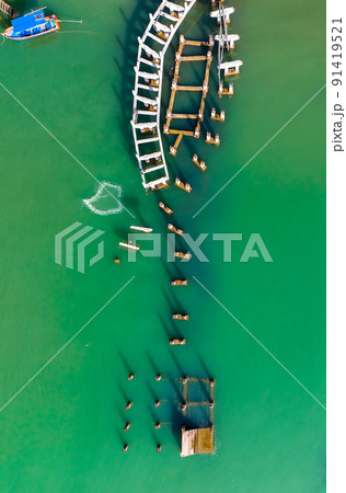 Aerial view of Koh Phitak or Phithak island in Chumphon, Thailand 91419521
