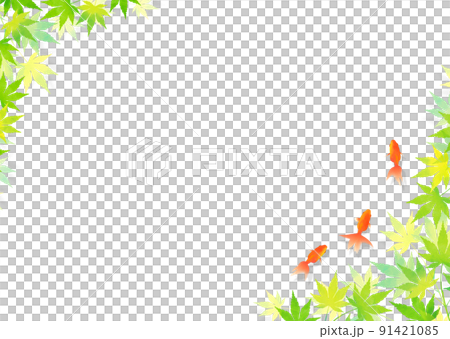 背景素材 金魚 和紙 夏イメージ 背景素材 金魚 和紙 夏イメージ 91421085