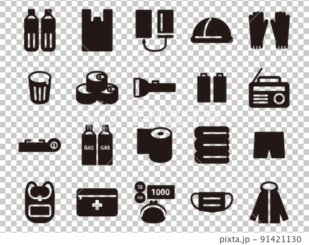 防災用品插圖集_黑色固體 91421130
