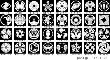 野鳥のイラスト素材 名前付き 梟 ペンギン 家紋 野鳥のイラスト素材 名前付き 梟 ペンギン 家紋 91421256