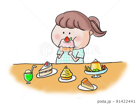 スイーツを食べる女性 スイーツを食べる女性 91422441