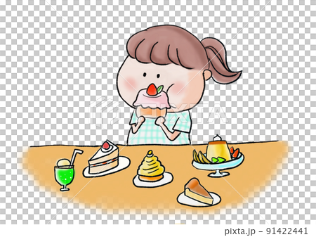 スイーツを食べる女性 スイーツを食べる女性 91422441