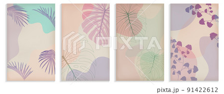 frame with palm leaf. jungle tropical 91422612