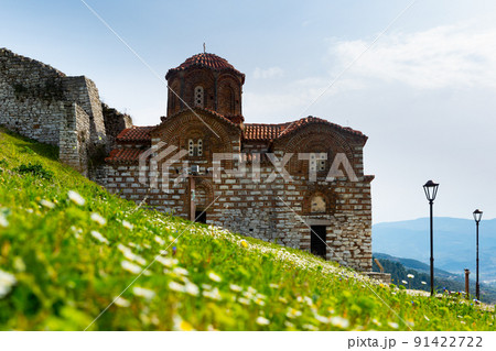 Ancient church of Holy Trinity in Albanian city of Berat in spring Ancient church of Holy Trinity in Albanian city of Berat in spring 91422722
