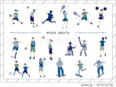 人物　様々なスポーツセット 91423236