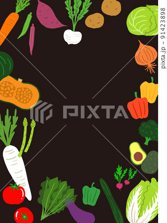 野菜のイラストのフレーム 91423898