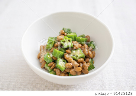 納豆とオクラの和え物 91425128