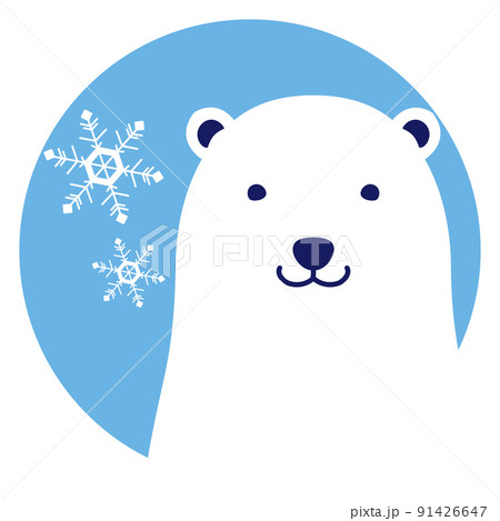 シロクマと雪の結晶のアイコン（クールなイメージ） 91426647