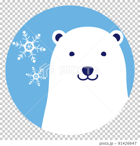 シロクマと雪の結晶のアイコン（クールなイメージ） 91426647