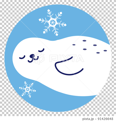 Seal and snowflake icon (cool image) 91426648