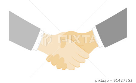 握手をするビジネスマンのイラストイメージ 91427552
