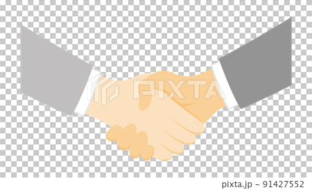 握手をするビジネスマンのイラストイメージ 91427552