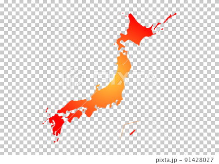 Hot Japanese archipelago warming red 91428027