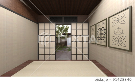 日本家屋と庭 日本家屋と庭 91428340