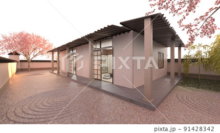 日本家屋と庭 日本家屋と庭 91428342