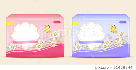Sanitary pads pack mockup set Sanitary pads pack mockup set 91429244