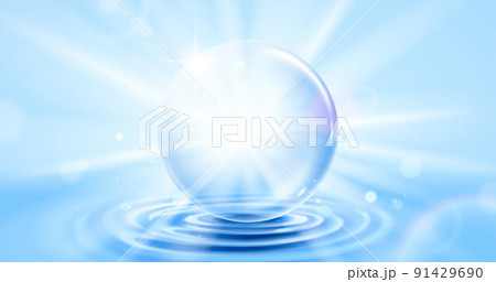 Bubble on water ripple background 91429690