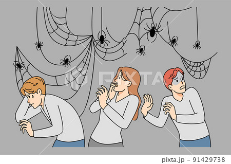 Anxious people scared of spiders Anxious people scared of spiders 91429738