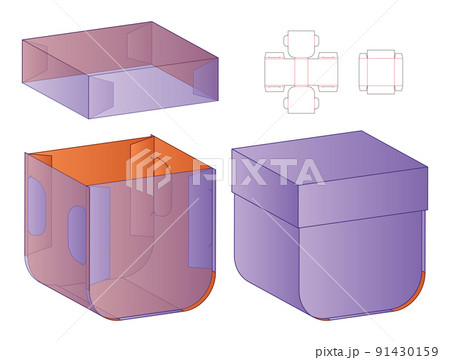 Box packaging die cut template design. 3d mock-up 91430159
