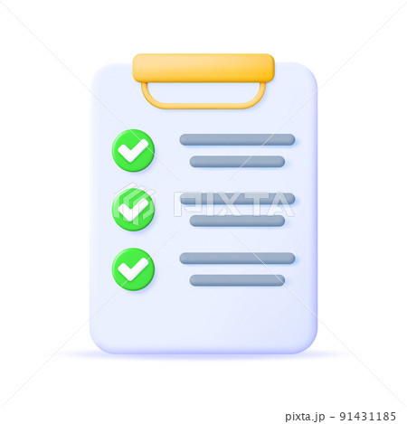 3D Paper Clipboard Holder with Checklist Symbol 3D Paper Clipboard Holder with Checklist Symbol 91431185