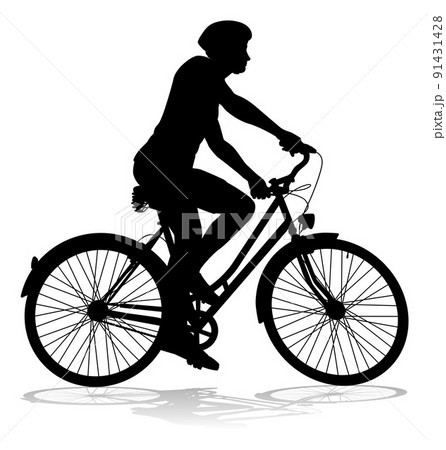 Bike and Bicyclist Silhouette Bike and Bicyclist Silhouette 91431428
