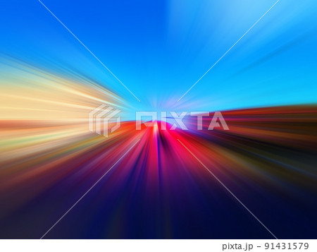 Blurred motion road Sunset and clear blue sky. Beautiful abstract background Blurred motion road Sunset and clear blue sky. Beautiful abstract background 91431579