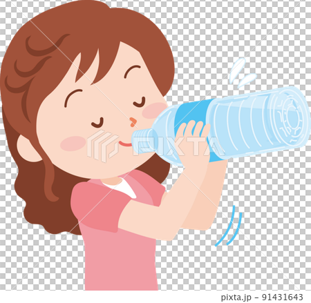 塑料瓶的婦女飲用水 塑料瓶的婦女飲用水 91431643