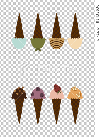 Colorful ice cream illustration | Summer greeting postcard (no text) 91432630
