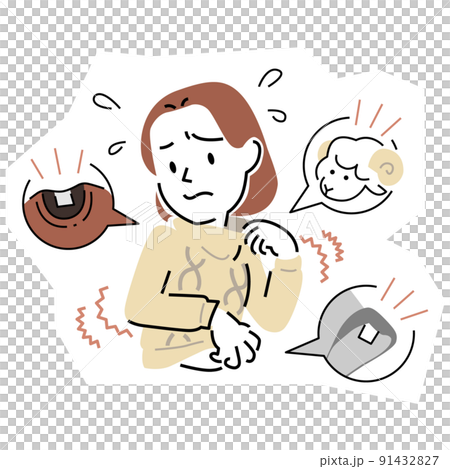 シンプルなタッチの触覚過敏の女性 91432827